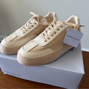 NEW AEROSOLES Bramston Sand Raffia Shoes size 7.5